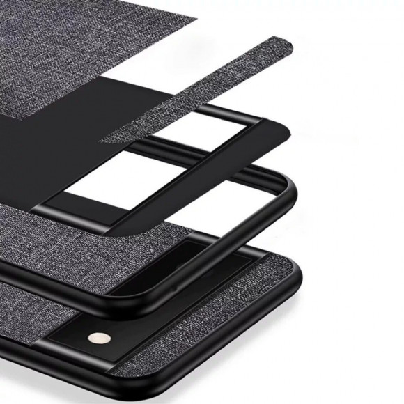 Чехол с тканевой текстурой PC+TPU для Google Pixel 8a (серый) Чехол с тканевой текстурой PC+TPU для Google Pixel 8a (серый)