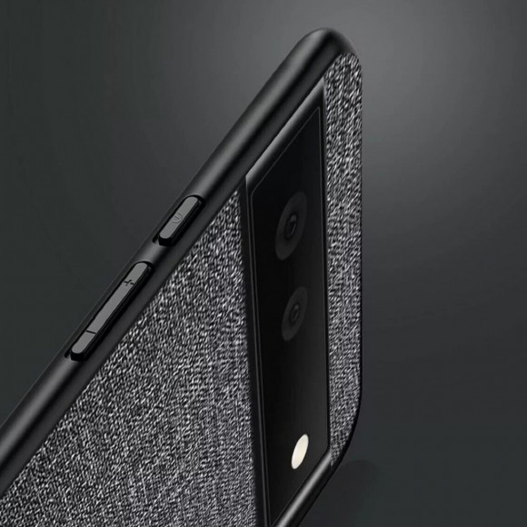 Чехол с тканевой текстурой PC+TPU для Google Pixel 8a (серый) Чехол с тканевой текстурой PC+TPU для Google Pixel 8a (серый)