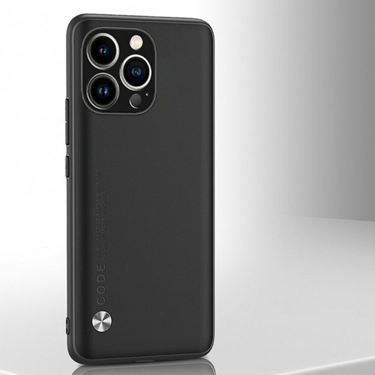 Чехол из искусственной кожи для iPhone 13 Pro Max (черный)