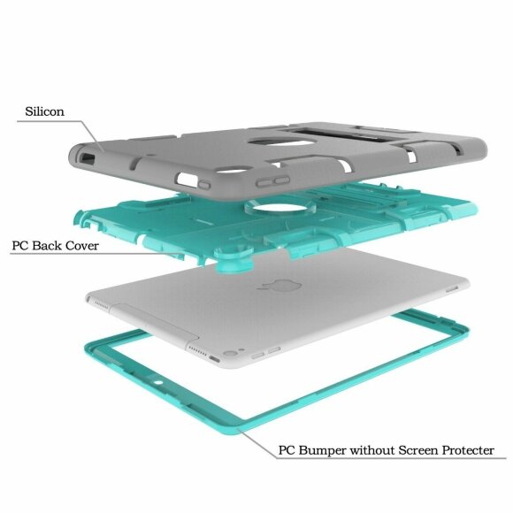 Гибридный TPU чехол для Apple iPad Pro 10.5 / iPad Air (2019) (серый + голубой) Гибридный TPU чехол для Apple iPad Pro 10.5 / iPad Air (2019) (серый + голубой)