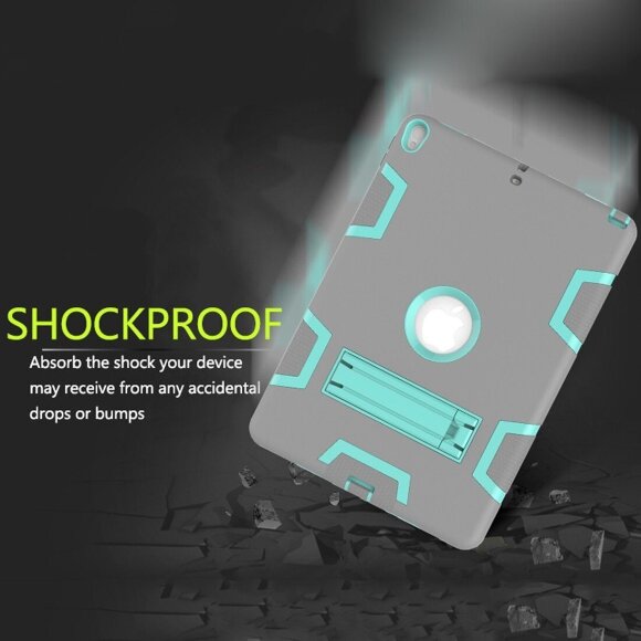 Гибридный TPU чехол для Apple iPad Pro 10.5 / iPad Air (2019) (серый + голубой) Гибридный TPU чехол для Apple iPad Pro 10.5 / iPad Air (2019) (серый + голубой)