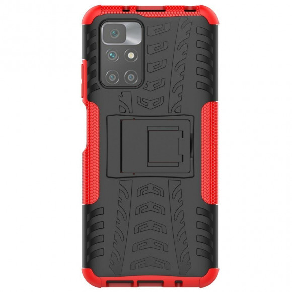 Чехол Hybrid Armor для Xiaomi Redmi 10 / Redmi 10 2022 (черный + красный)