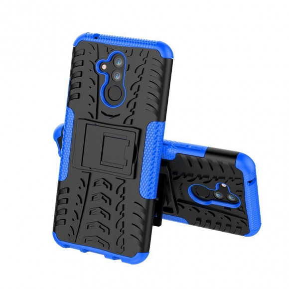 Чехол Hybrid Armor для Huawei Mate 20 Lite (черный + голубой)