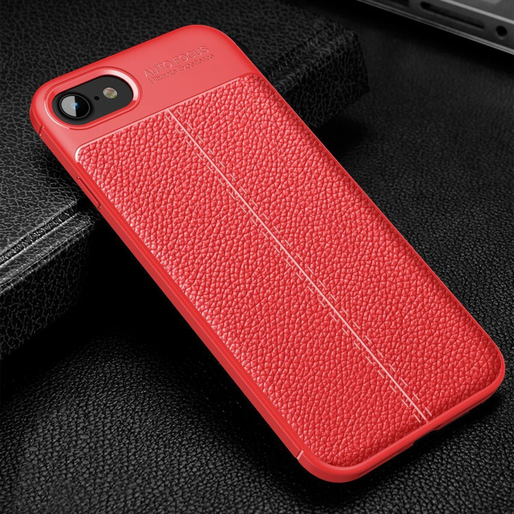 Чехол-накладка Litchi Grain для iPhone 8 / iPhone 7 / iPhone SE (2020) / iPhone SE (2022) (красный)