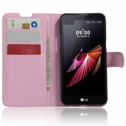 Чехол с визитницей для LG X Screen (розовый)
