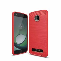 Чехол-накладка Carbon Fibre для Motorola Moto Z Play (красный)