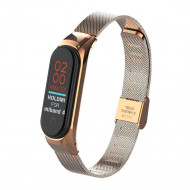 Сетчатый браслет с застежкой для Xiaomi Mi Band 4 (розовое золото)