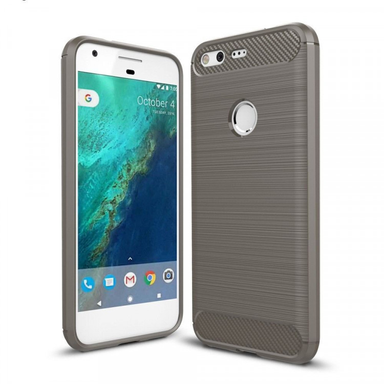 Чехол-накладка Carbon Fibre для Google Pixel (серый)