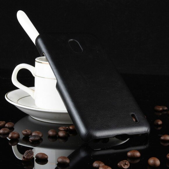 Кожаная накладка-чехол для Nokia 2.2 (черный)