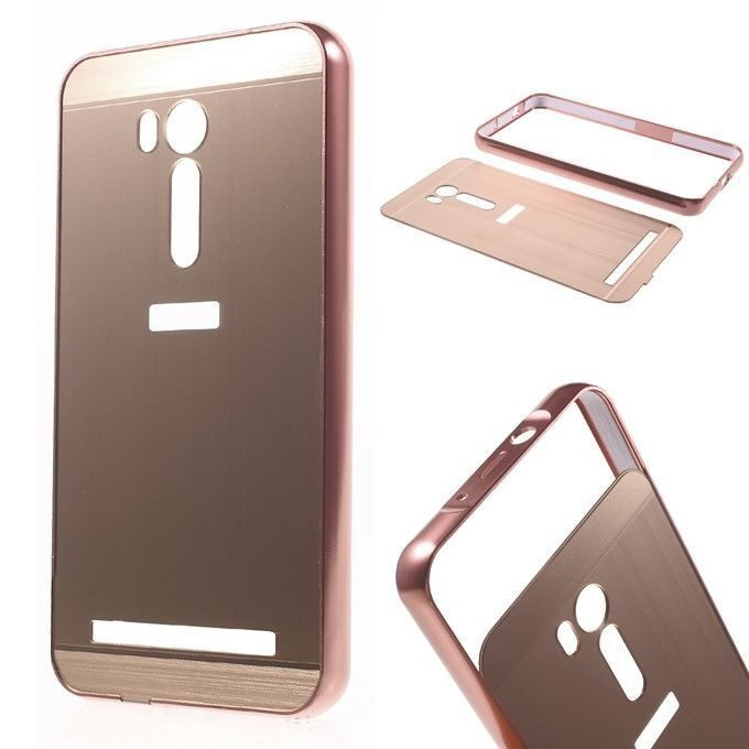 Алюминиевый бампер-чехол для ASUS ZenFone Go ZB551KL (розовое золото)