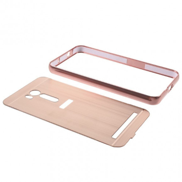 Алюминиевый бампер-чехол для ASUS ZenFone Go ZB551KL (розовое золото)