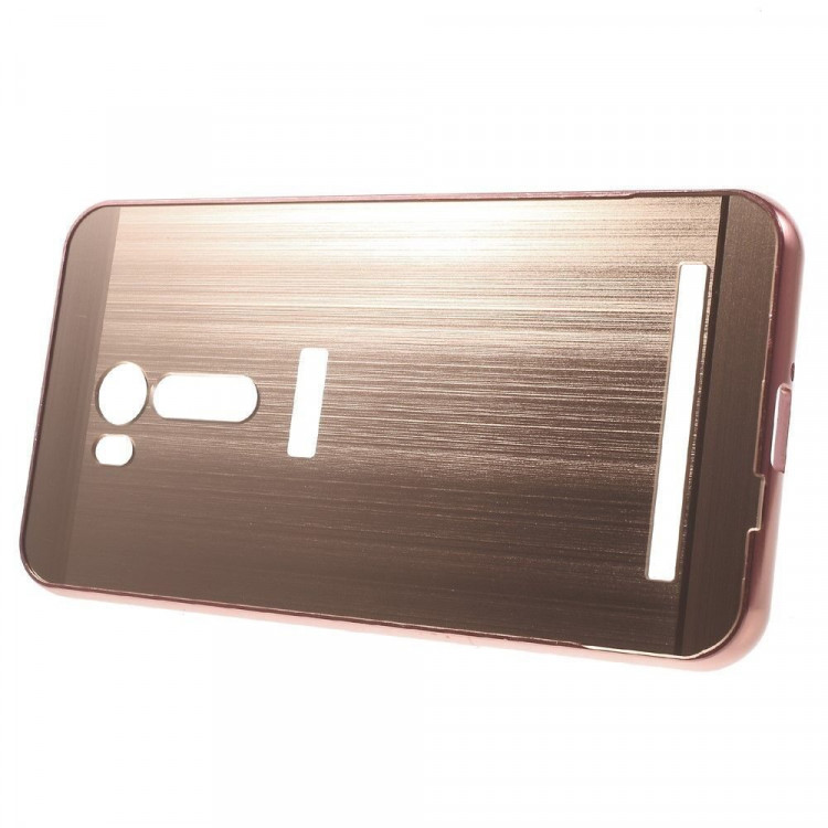 Алюминиевый бампер-чехол для ASUS ZenFone Go ZB551KL (розовое золото)