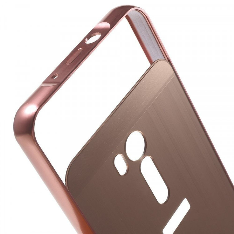 Алюминиевый бампер-чехол для ASUS ZenFone Go ZB551KL (розовое золото)