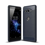 Чехол-накладка Carbon Fibre для Sony Xperia XZ2 Compact (темно-синий)
