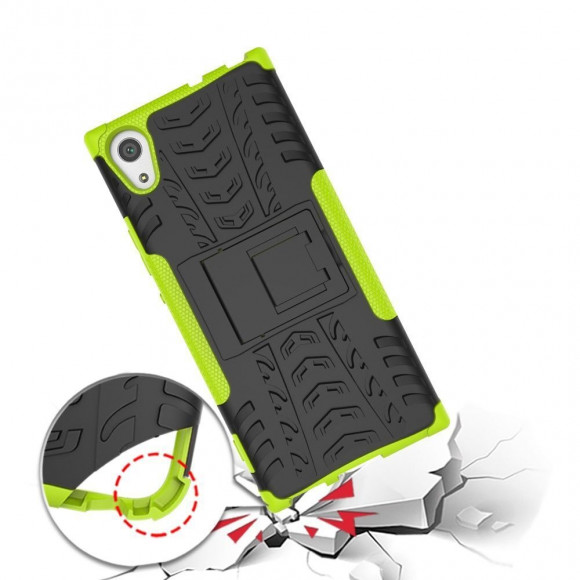 Чехол Hybrid Armor для Sony Xperia XA1 Ultra (черный + зеленый)