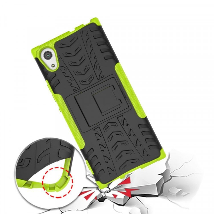 Чехол Hybrid Armor для Sony Xperia XA1 Ultra (черный + зеленый)