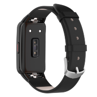 Кожаный ремешок для Huawei Band 6 / Honor Band 6 (черный) Кожаный ремешок для Huawei Band 6 / Honor Band 6 (черный)