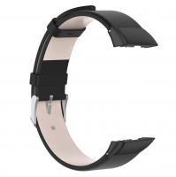 Кожаный ремешок для Huawei Band 6 / Honor Band 6 (черный)