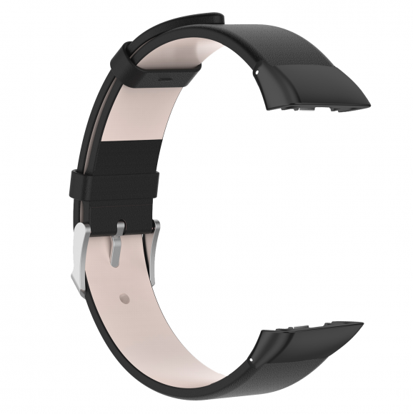 Кожаный ремешок для Huawei Band 6 / Honor Band 6 (черный) Кожаный ремешок для Huawei Band 6 / Honor Band 6 (черный)