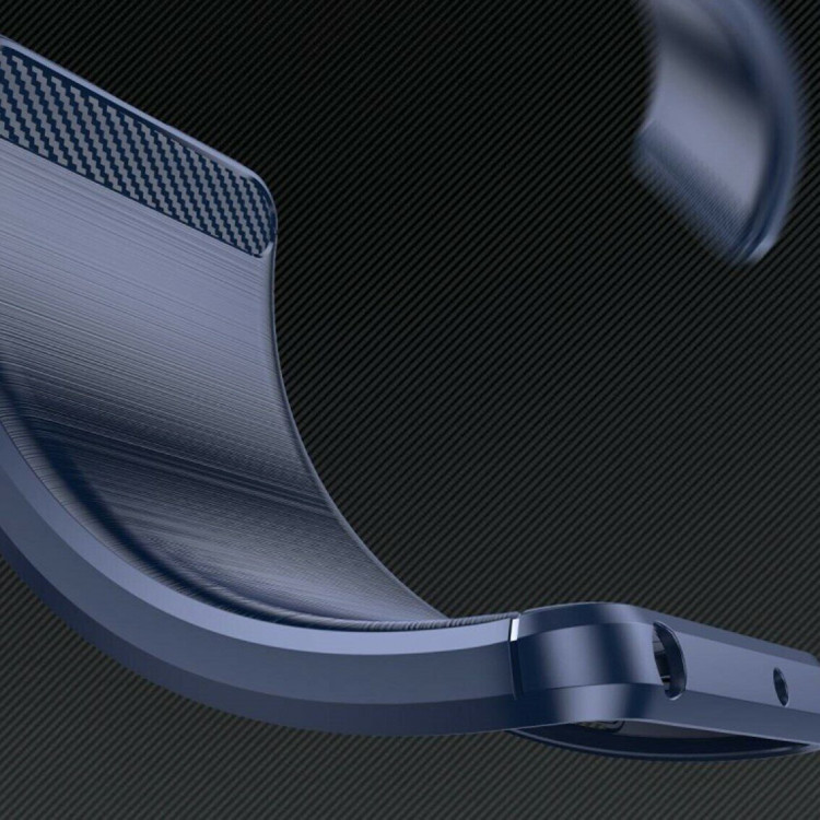 Чехол-накладка Carbon Fibre для iPhone 14 Pro Max (темно-синий)