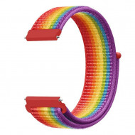 Нейлоновый ремешок для Huawei Watch Fit Mini и часов с креплением 16мм (красный + радужный)