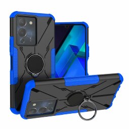 Чехол Armor Shockproof Ring Holder для Infinix NOTE 12 G96 (черный + голубой)