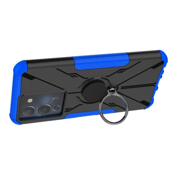 Чехол Armor Shockproof Ring Holder для Infinix NOTE 12 G96 (черный + голубой) Чехол Armor Shockproof Ring Holder для Infinix NOTE 12 G96 (черный + голубой)