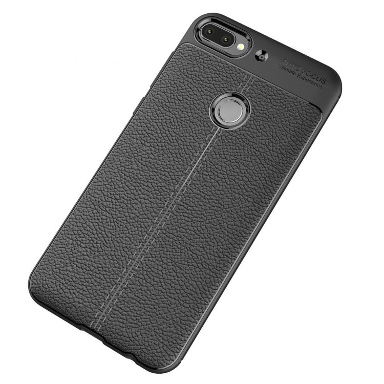 Чехол-накладка Litchi Grain для HTC Desire 12+ (Plus) (черный)