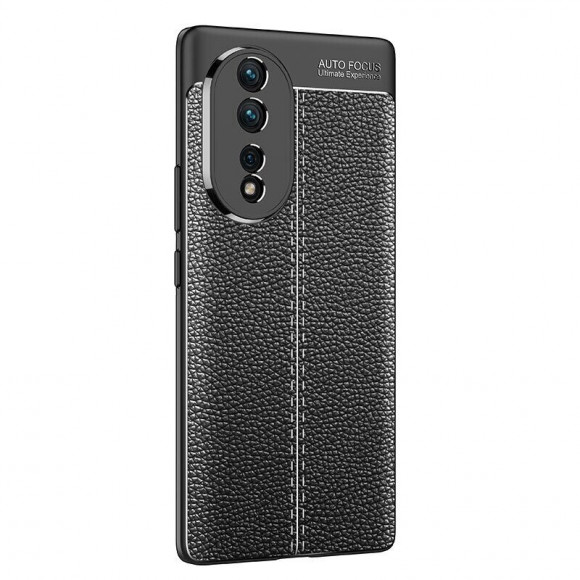 Чехол-накладка Litchi Grain для Honor 80 Pro (черный) Чехол-накладка Litchi Grain для Honor 80 Pro (черный)