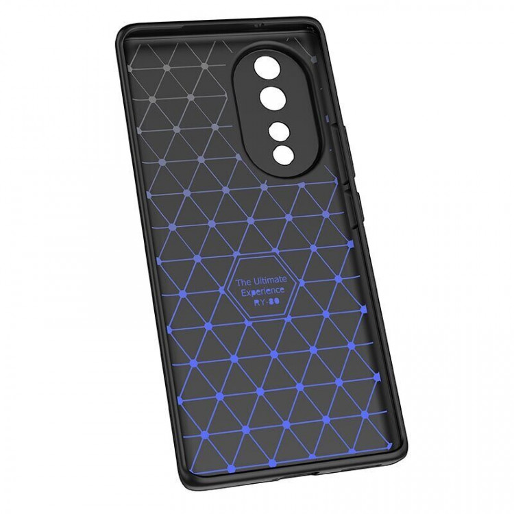 Чехол-накладка Litchi Grain для Honor 80 Pro (черный)