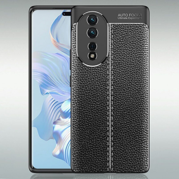 Чехол-накладка Litchi Grain для Honor 80 Pro (черный) Чехол-накладка Litchi Grain для Honor 80 Pro (черный)
