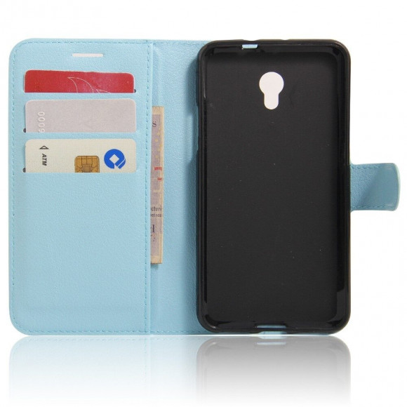 Чехол-книжка с визитницей для ZTE Blade V7 (голубой)