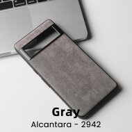 Чехол из алькантары для Google Pixel 6 Pro (серый) Чехол из алькантары для Google Pixel 6 Pro (серый)