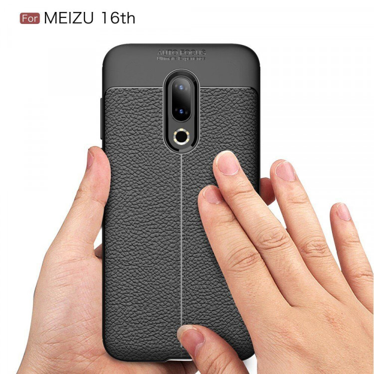 Чехол-накладка Litchi Grain для Meizu 16th (M882H) (красный)