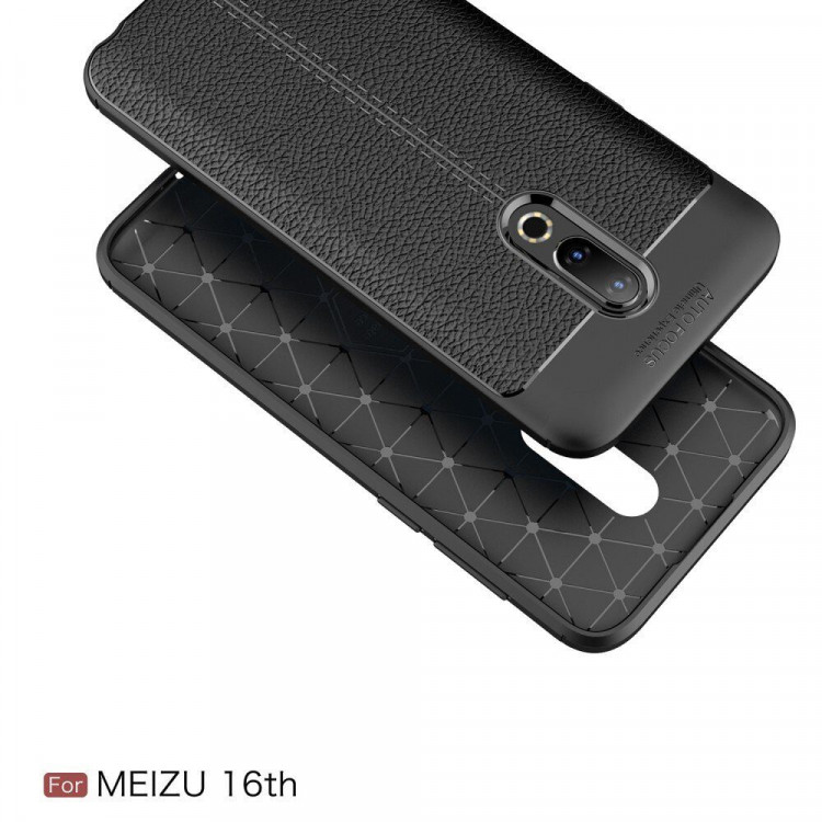 Чехол-накладка Litchi Grain для Meizu 16th (M882H) (красный)