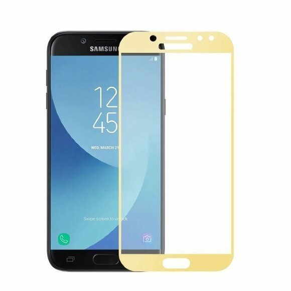 Защитное стекло 3D для Samsung Galaxy J3 2017 (золотой)