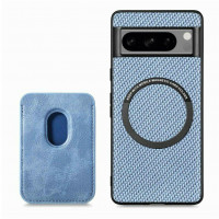 Чехол с магнитным держателем карт для Google Pixel 8 Pro (голубой)