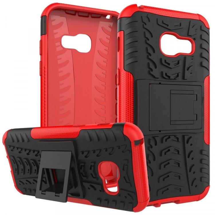 Чехол Hybrid Armor для Samsung Galaxy A3 (2017) SM-A320F (черный + красный)