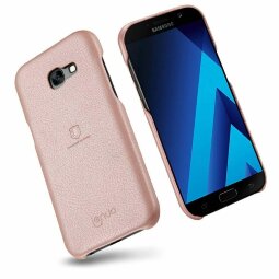 Кожаная накладка LENUO для Samsung Galaxy A7 (2017) SM-A720F (розовый)