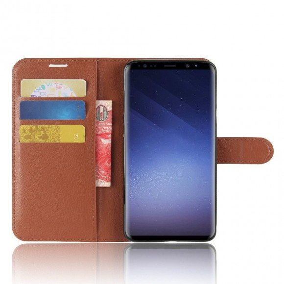 Чехол с визитницей для Samsung Galaxy S9+ (коричневый) Чехол с визитницей для Samsung Galaxy S9+ (коричневый)