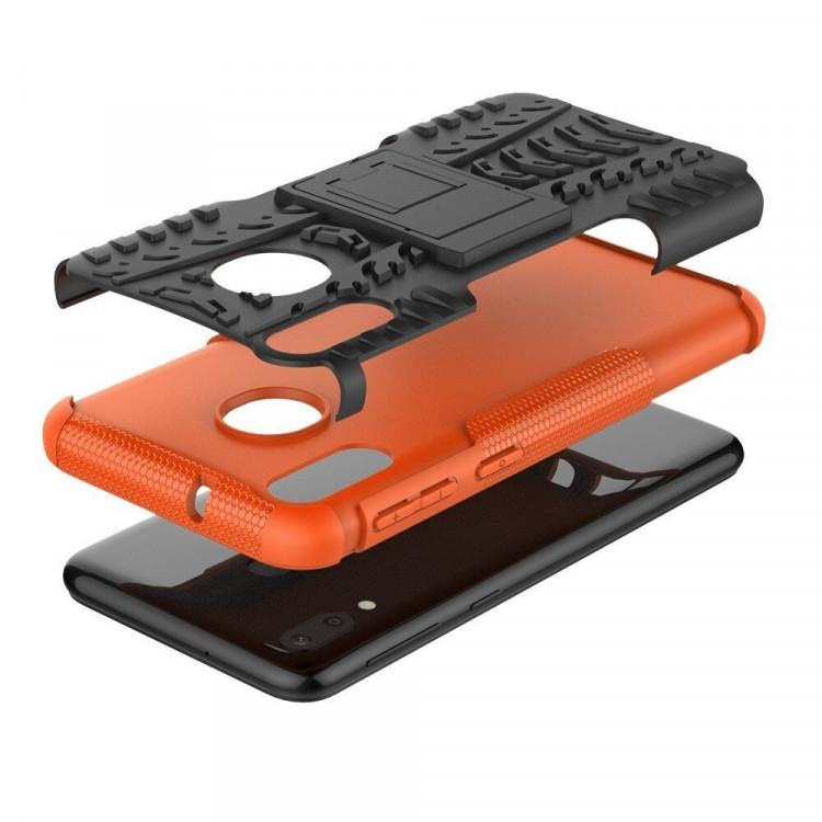 Чехол Hybrid Armor для Samsung Galaxy M20 (черный + оранжевый)