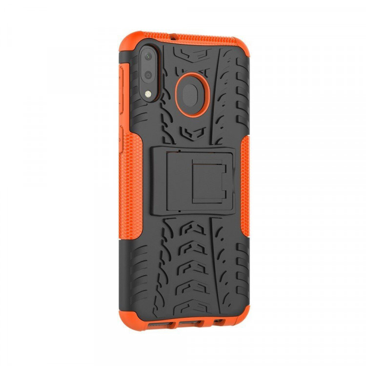 Чехол Hybrid Armor для Samsung Galaxy M20 (черный + оранжевый)