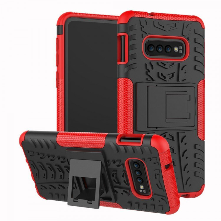 Чехол Hybrid Armor для Samsung Galaxy S10e (черный + красный)