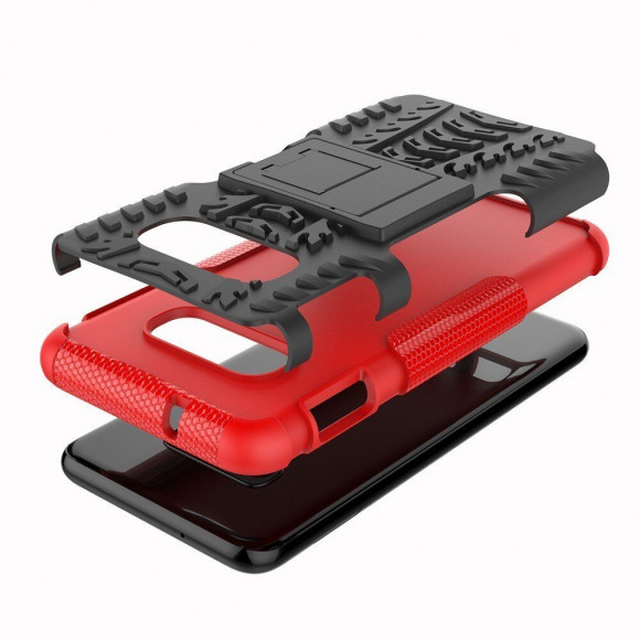 Чехол Hybrid Armor для Samsung Galaxy S10e (черный + красный)
