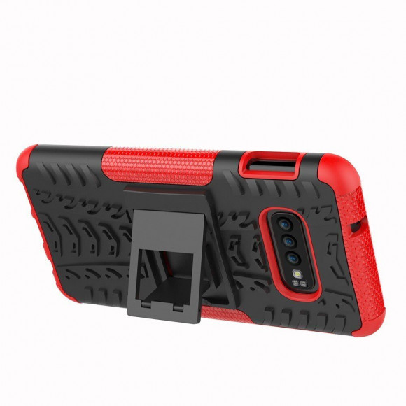Чехол Hybrid Armor для Samsung Galaxy S10e (черный + красный)