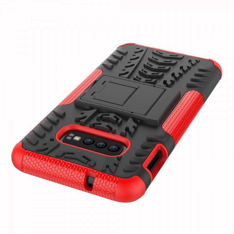 Чехол Hybrid Armor для Samsung Galaxy S10e (черный + красный)