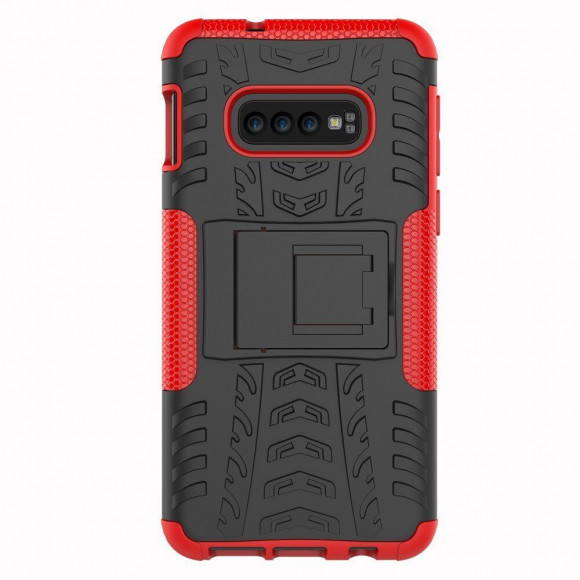 Чехол Hybrid Armor для Samsung Galaxy S10e (черный + красный)