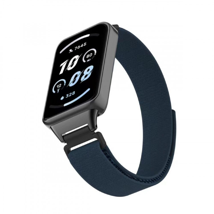 Ремешок с нейлоновой петлей для Honor Band 9 (темно-синий)