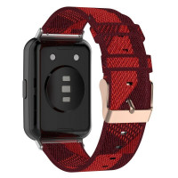 Нейлоновый ремешок с разноцветным плетением для Huawei Watch Fit 2 (красный)