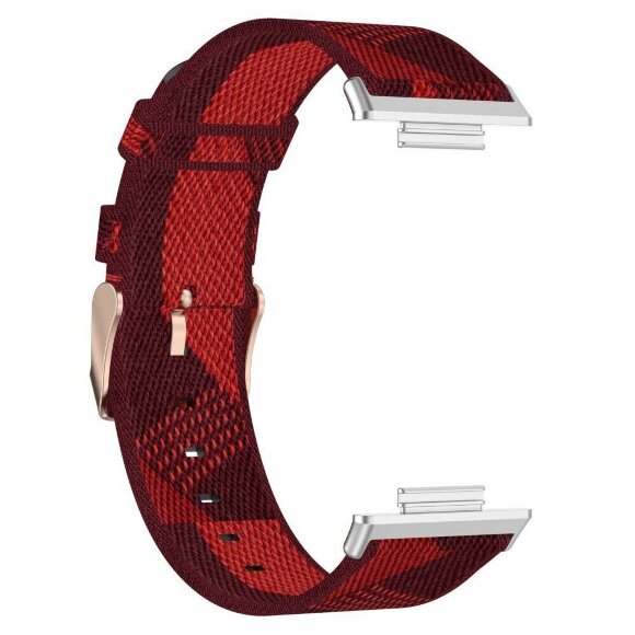 Нейлоновый ремешок с разноцветным плетением для Huawei Watch Fit 2 (красный)